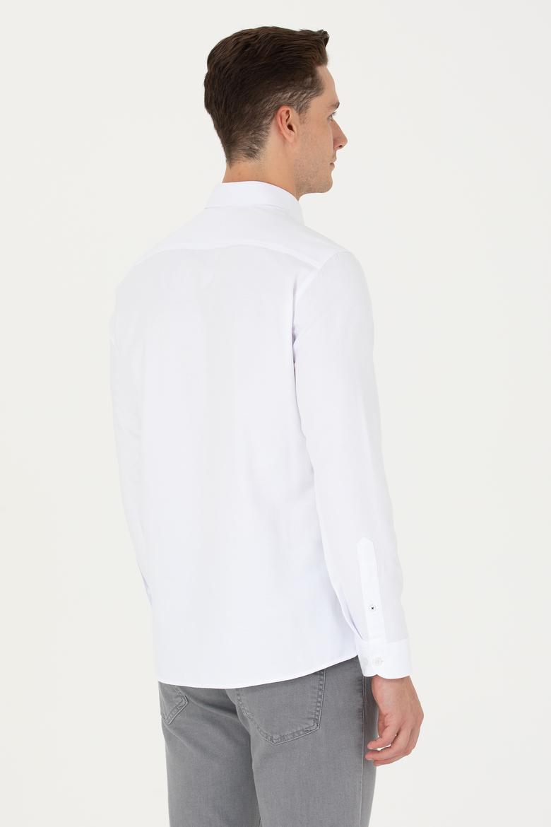 Erkek Beyaz Uzun Kollu Basic Gömlek - 50271293005