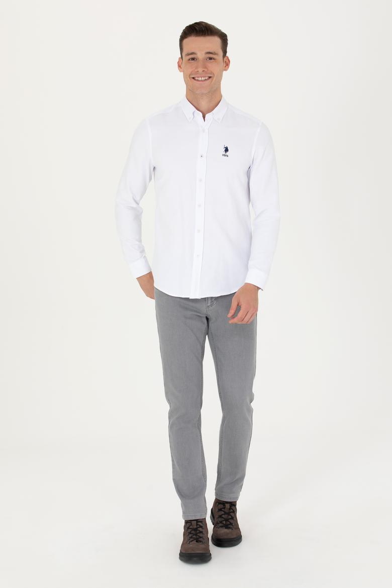 Erkek Beyaz Uzun Kollu Basic Gömlek - 50271293005