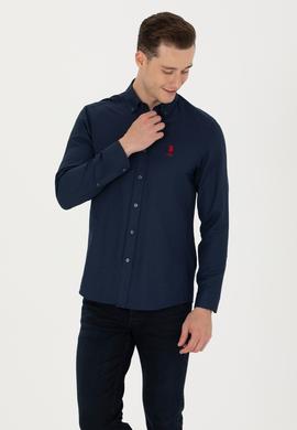 Erkek Lacivert Uzun Kollu Basic Gömlek - 50271293014