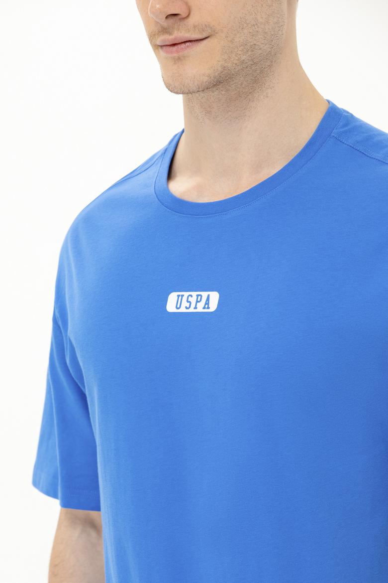 Erkek Saks Oversize Bisiklet Yaka Tişört - 50264932021