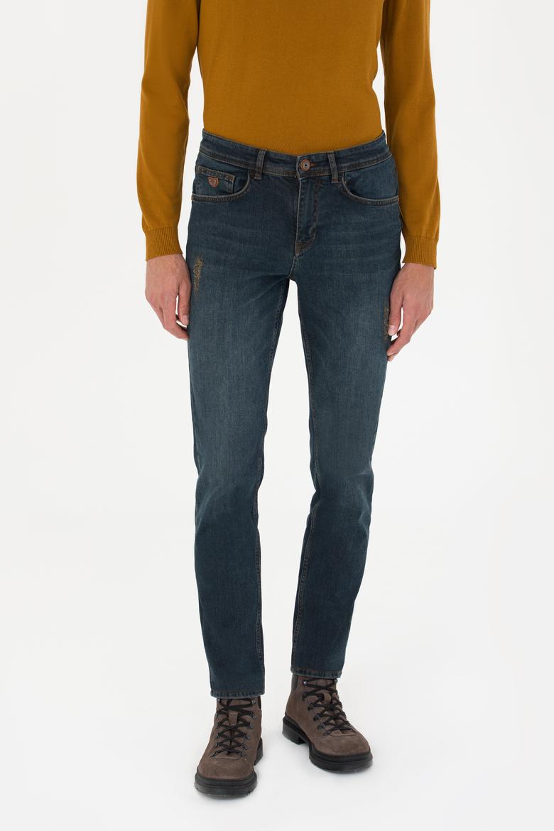 Erkek Koyu Mavi Jean Pantolon - 50254615095
