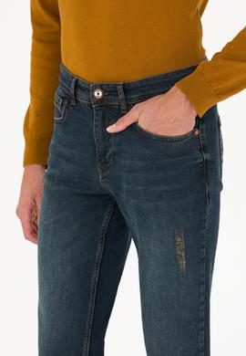 Erkek Koyu Mavi Jean Pantolon - 50254615095
