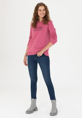 Kadın Pembe Basic Sweatshirt - 50256249048