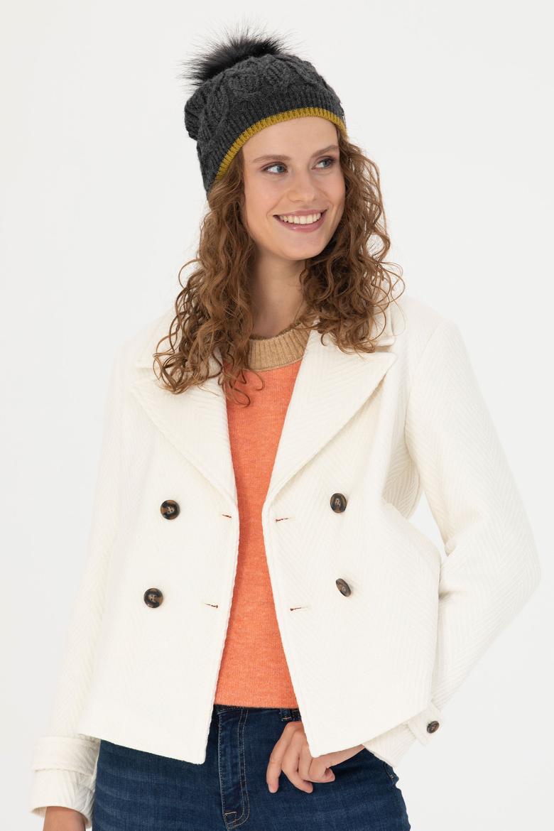 Kadın Krem Kaşe Mont - 50271203029