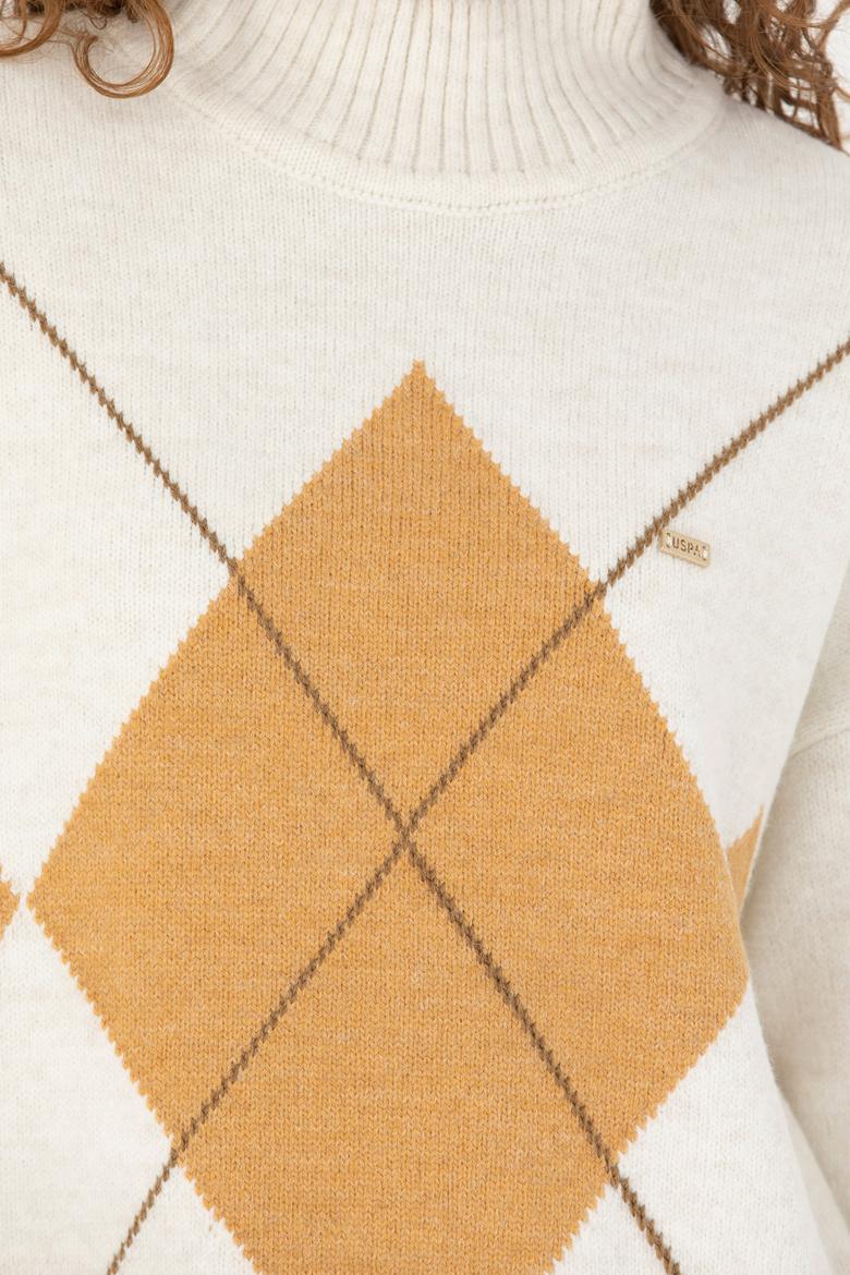 Kadın Krem Balıkçı Yaka Kazak - 50272038001