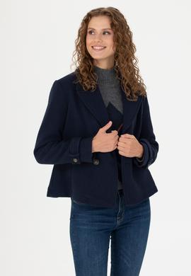 Kadın Lacivert Kaşe Mont - 50271203015
