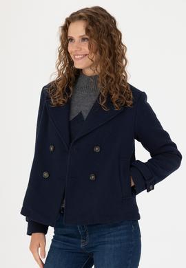 Kadın Lacivert Kaşe Mont - 50271203015