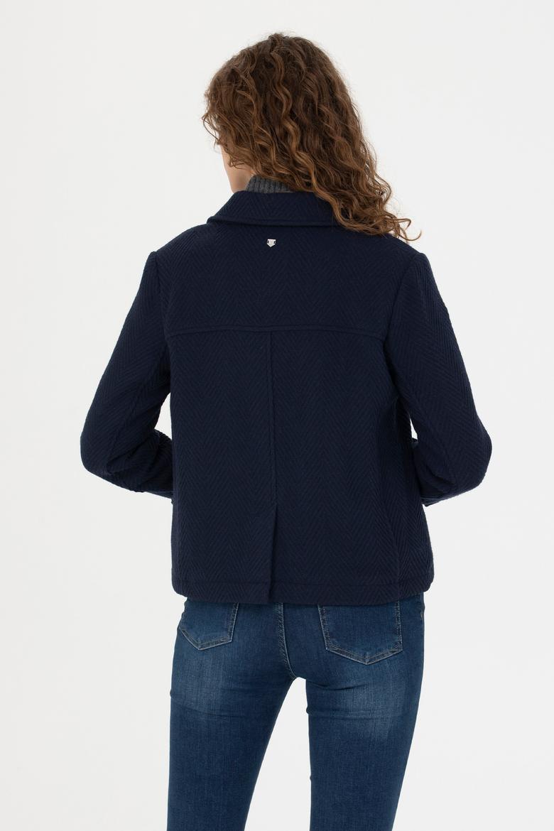 Kadın Lacivert Kaşe Mont - 50271203015