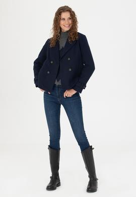 Kadın Lacivert Kaşe Mont - 50271203015