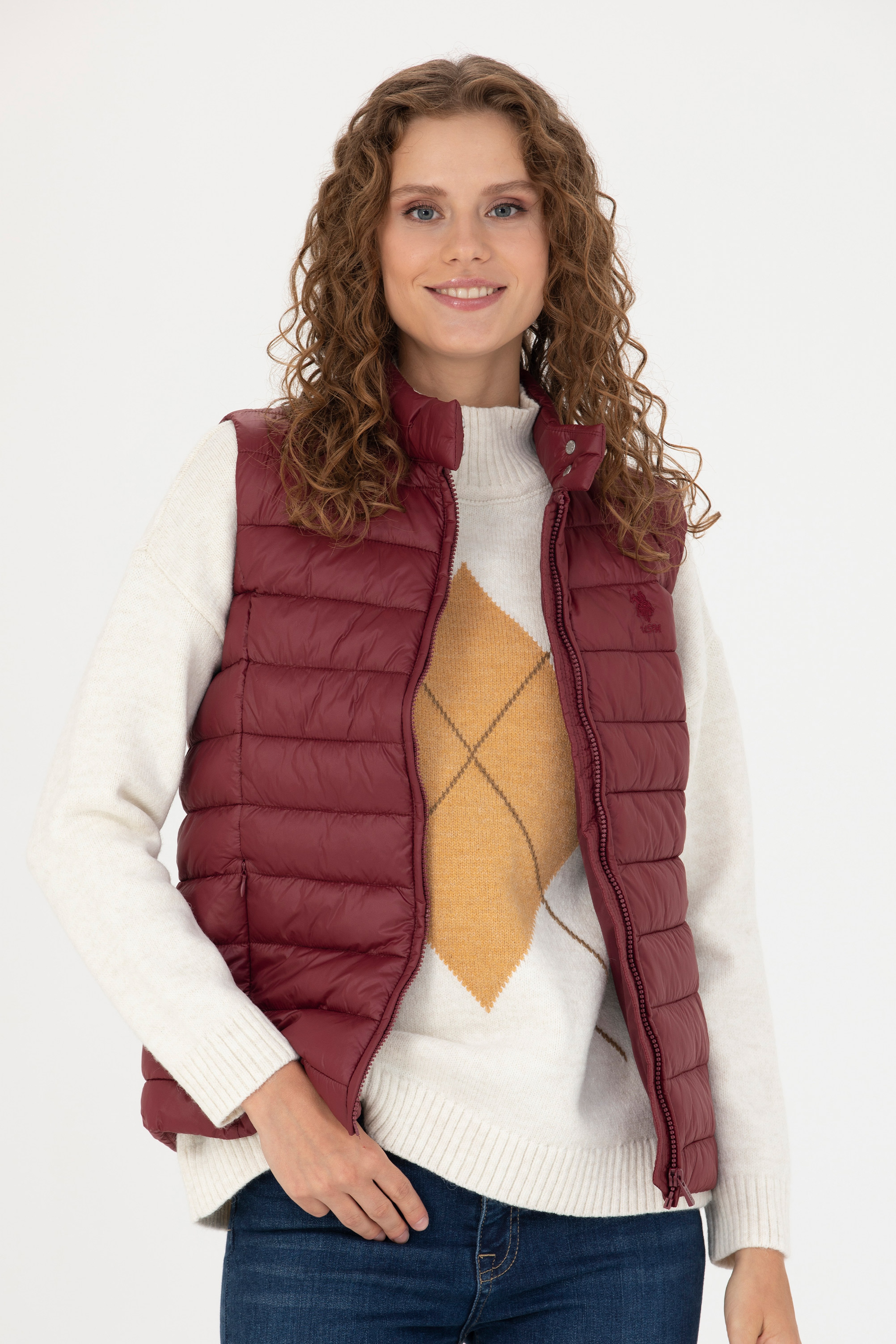 Kadın Bordo Yelek - Image 3