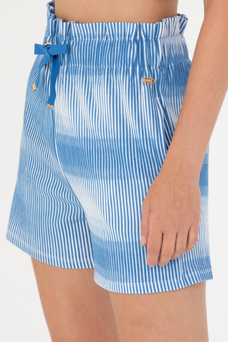 Kadın Saks Örme Şort - 50263798013