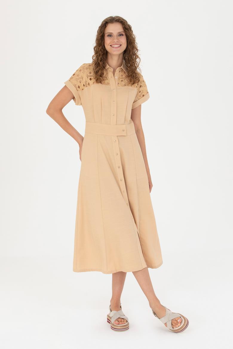 Kadın Camel Dokuma Elbise - 50262576008