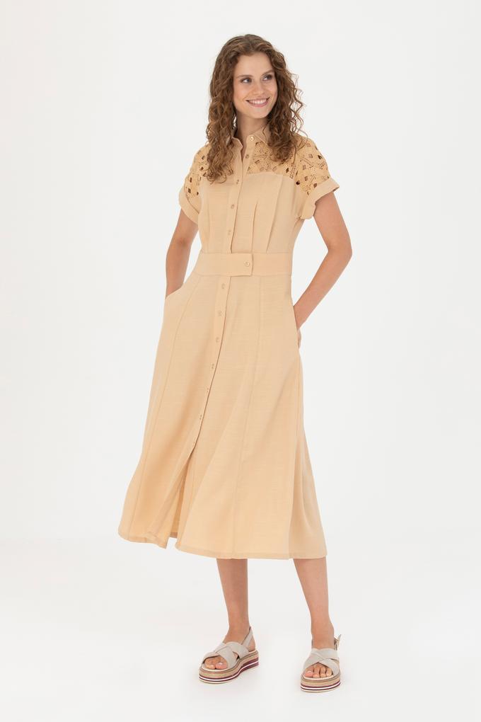 Kadın Camel Dokuma Elbise