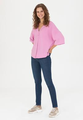 Kadın Manolya Kısa Kollu Gömlek - 50263178018