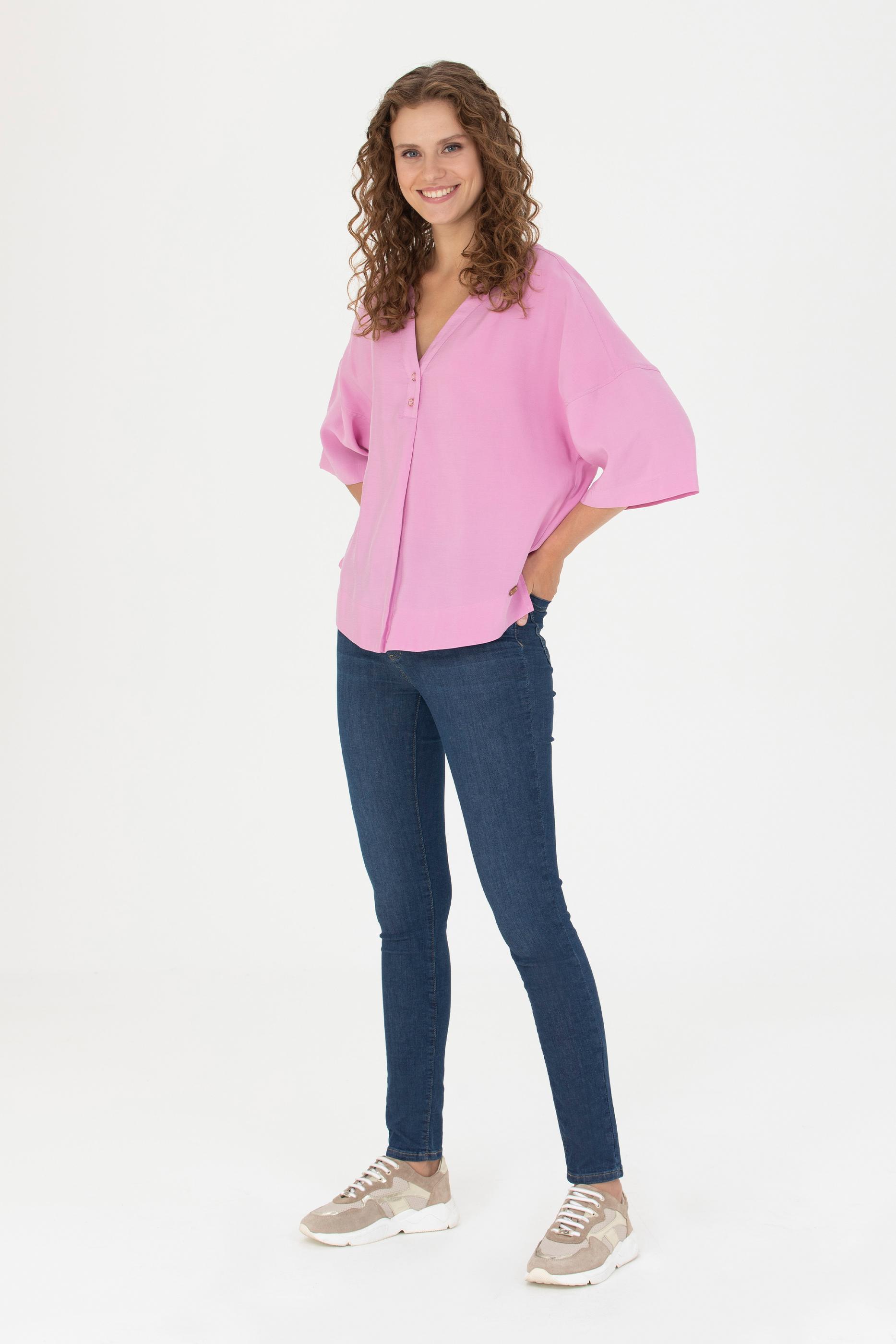 Kadın Manolya Kısa Kollu Gömlek