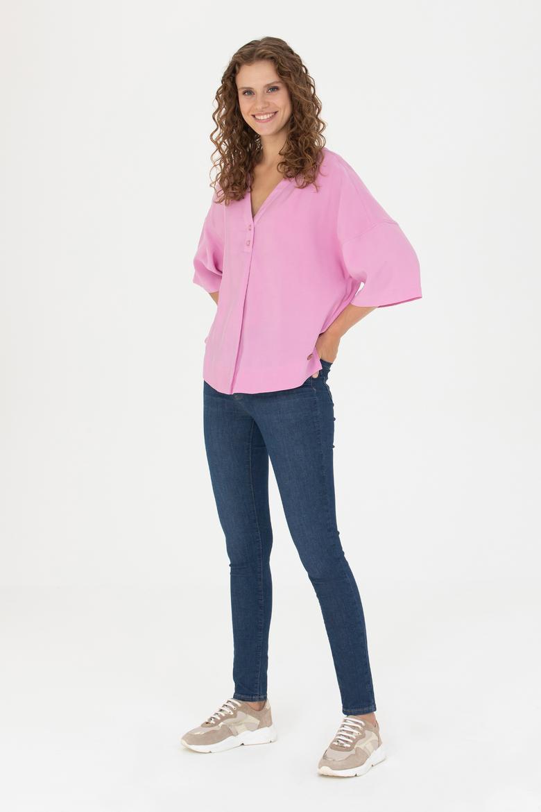 Kadın Manolya Kısa Kollu Gömlek - 50263178018