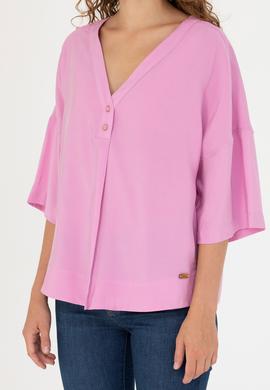 Kadın Manolya Kısa Kollu Gömlek - 50263178018