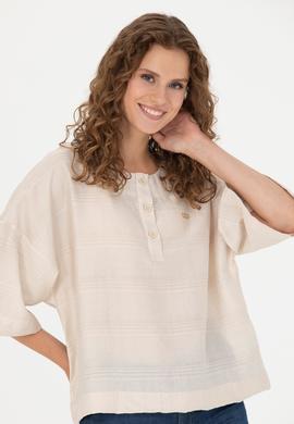 Kadın Taş Kısa Kollu Gömlek - 50264176004