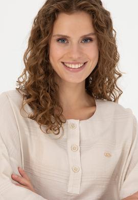 Kadın Taş Kısa Kollu Gömlek - 50264176004