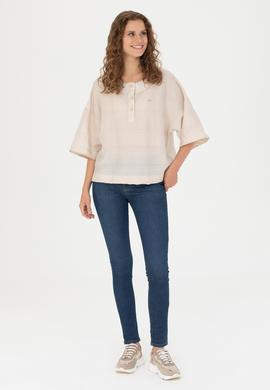 Kadın Taş Kısa Kollu Gömlek - 50264176004
