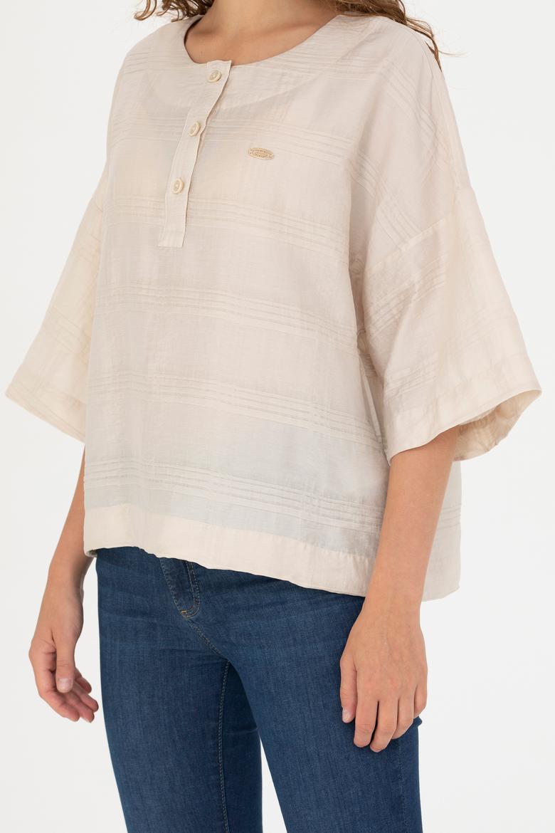 Kadın Taş Kısa Kollu Gömlek - 50264176004