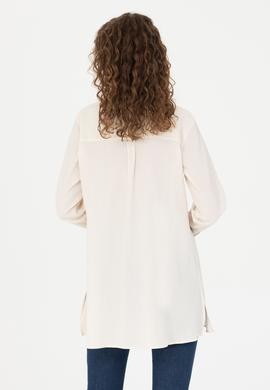 Kadın Ekru Uzun Kollu Gömlek - 50269732011
