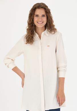 Kadın Ekru Uzun Kollu Gömlek - 50269732011