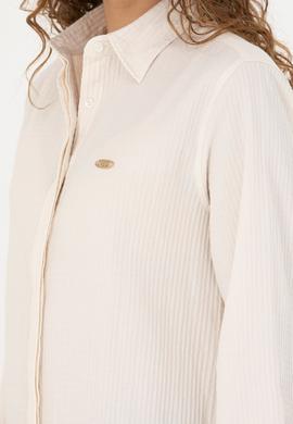 Kadın Ekru Uzun Kollu Gömlek - 50269732011