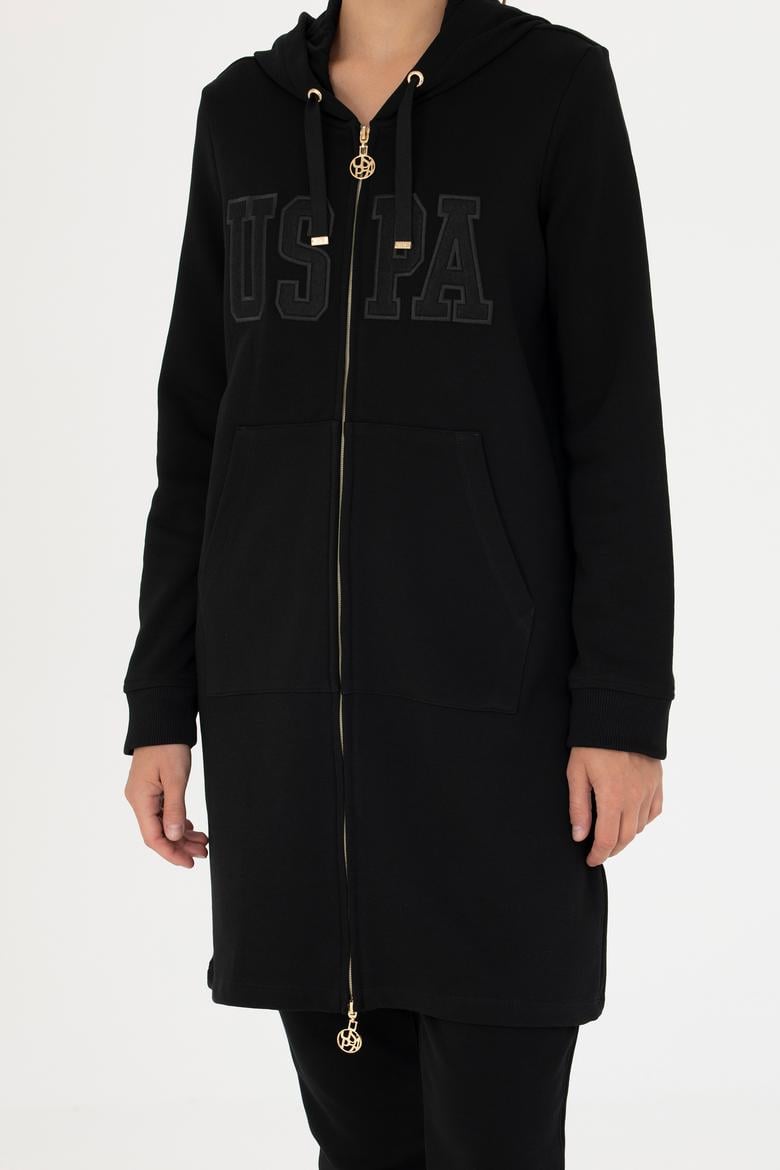 Kadın Siyah Kapüşonlu Sweatshirt - 50271528004