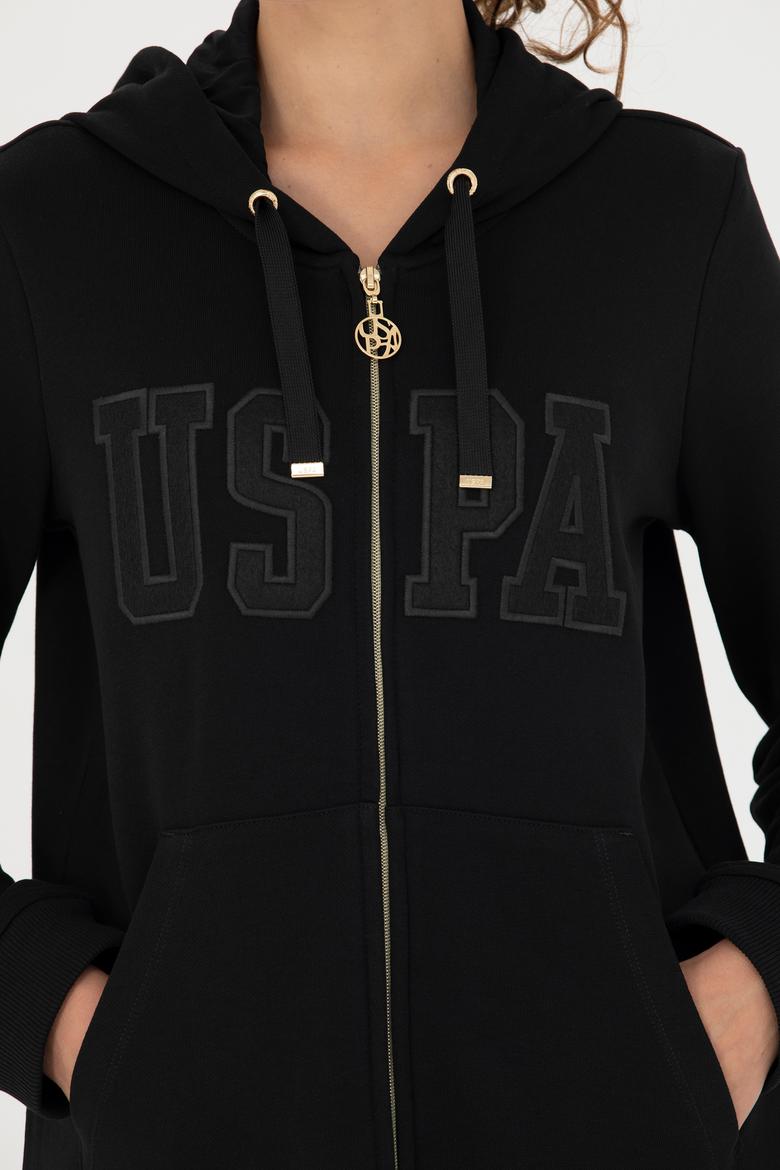 Kadın Siyah Kapüşonlu Sweatshirt - 50271528004