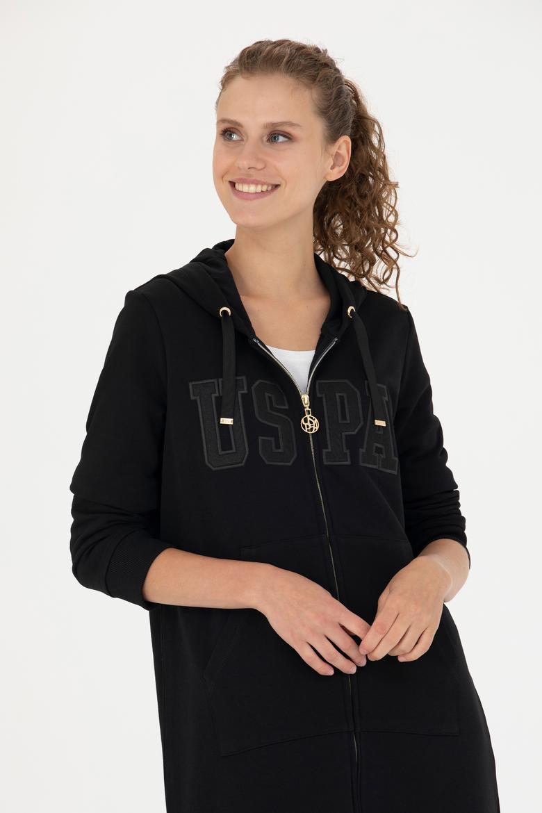 Kadın Siyah Kapüşonlu Sweatshirt - 50271528004