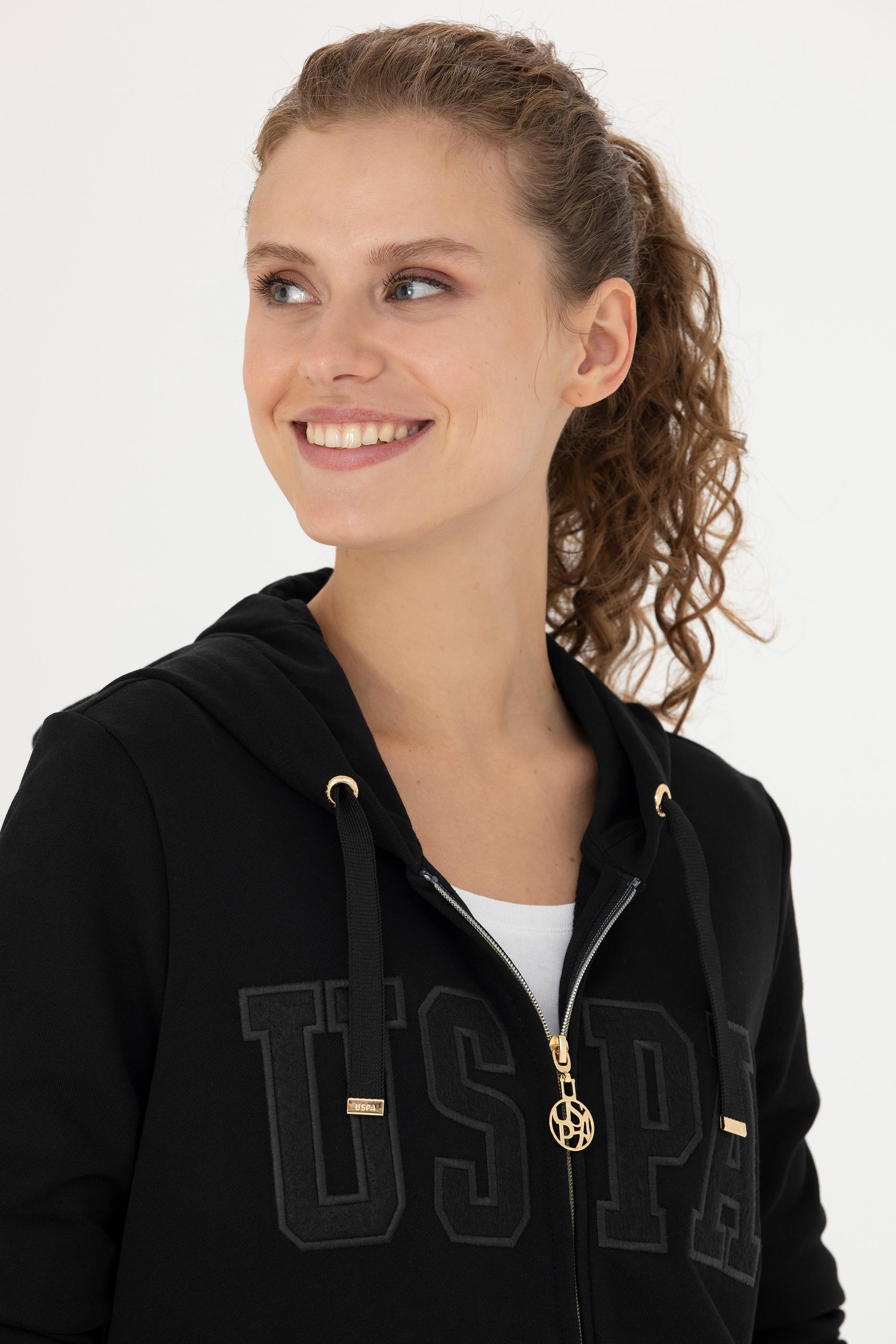 Kadın Siyah Kapüşonlu Sweatshirt