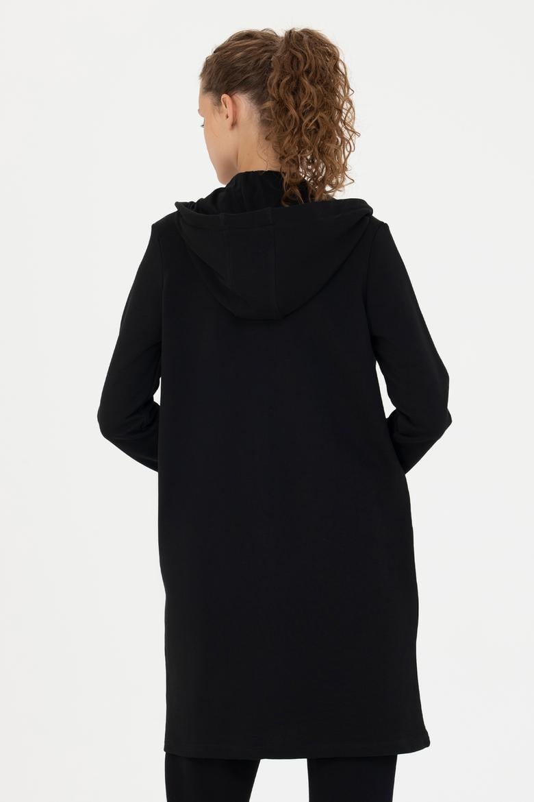 Kadın Siyah Kapüşonlu Sweatshirt - 50271528004