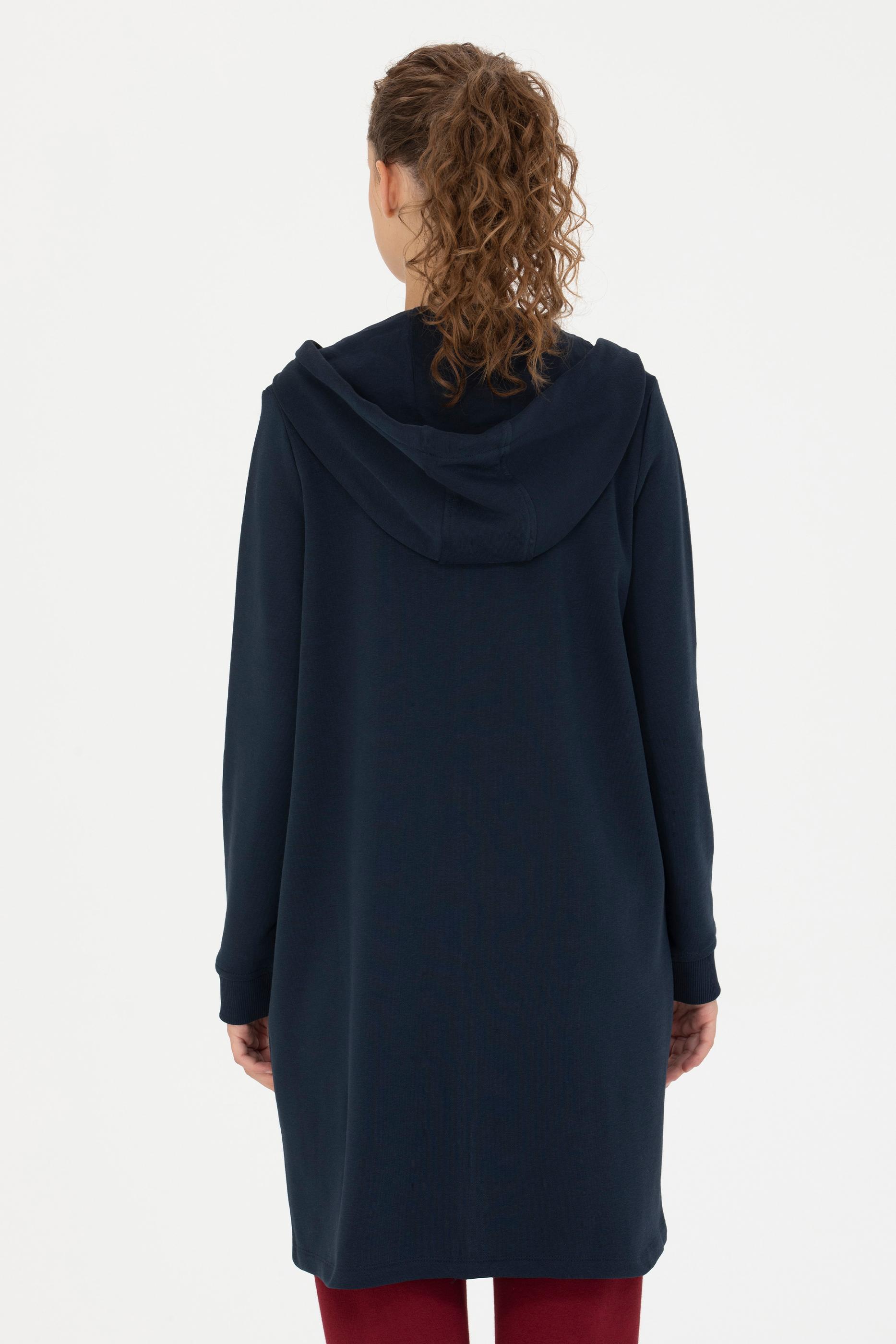 Kadın Lacivert Kapüşonlu Sweatshirt