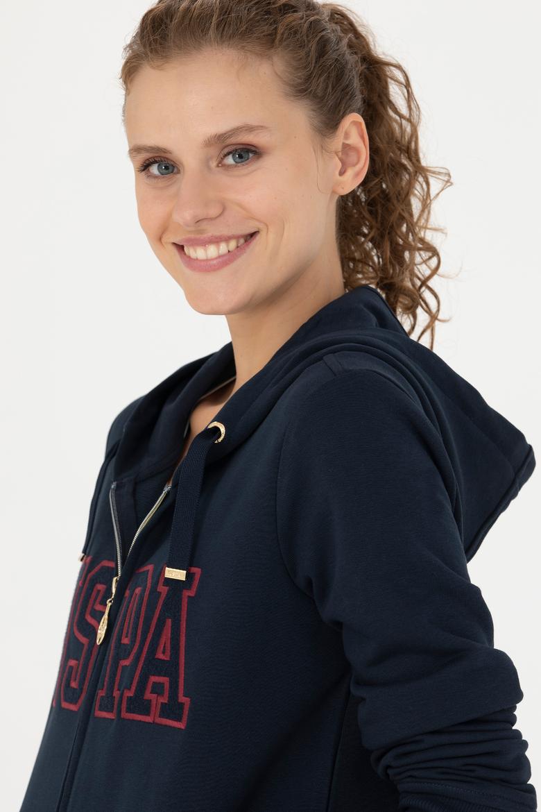 Kadın Lacivert Kapüşonlu Sweatshirt - 50271528012