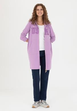 Kadın Lila Kapüşonlu Sweatshirt - 50271528024