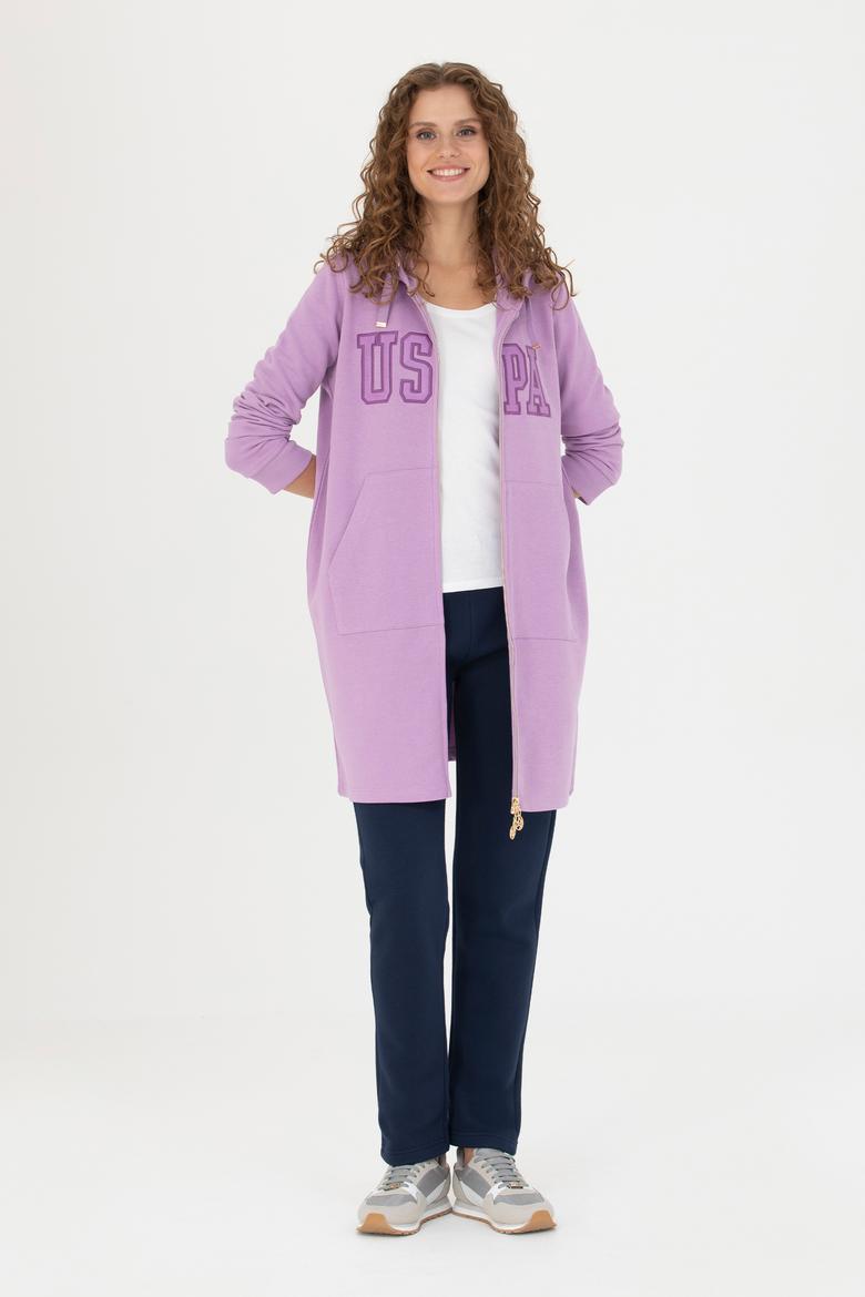 Kadın Lila Kapüşonlu Sweatshirt - 50271528024