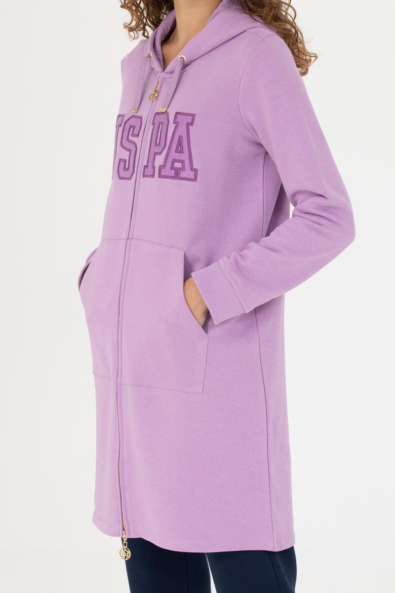 Kadın Lila Kapüşonlu Sweatshirt - 50271528024