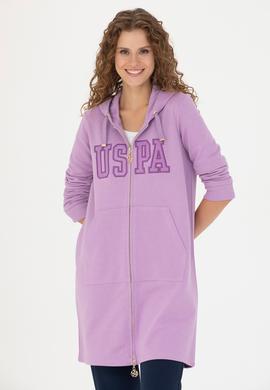 Kadın Lila Kapüşonlu Sweatshirt - 50271528024