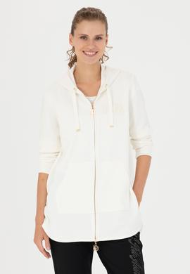 Kadın Ekru Kapüşonlu Sweatshirt - 50273789047