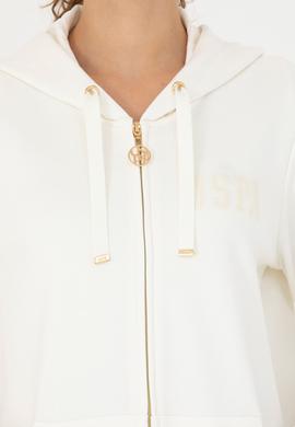 Kadın Ekru Kapüşonlu Sweatshirt - 50273789047