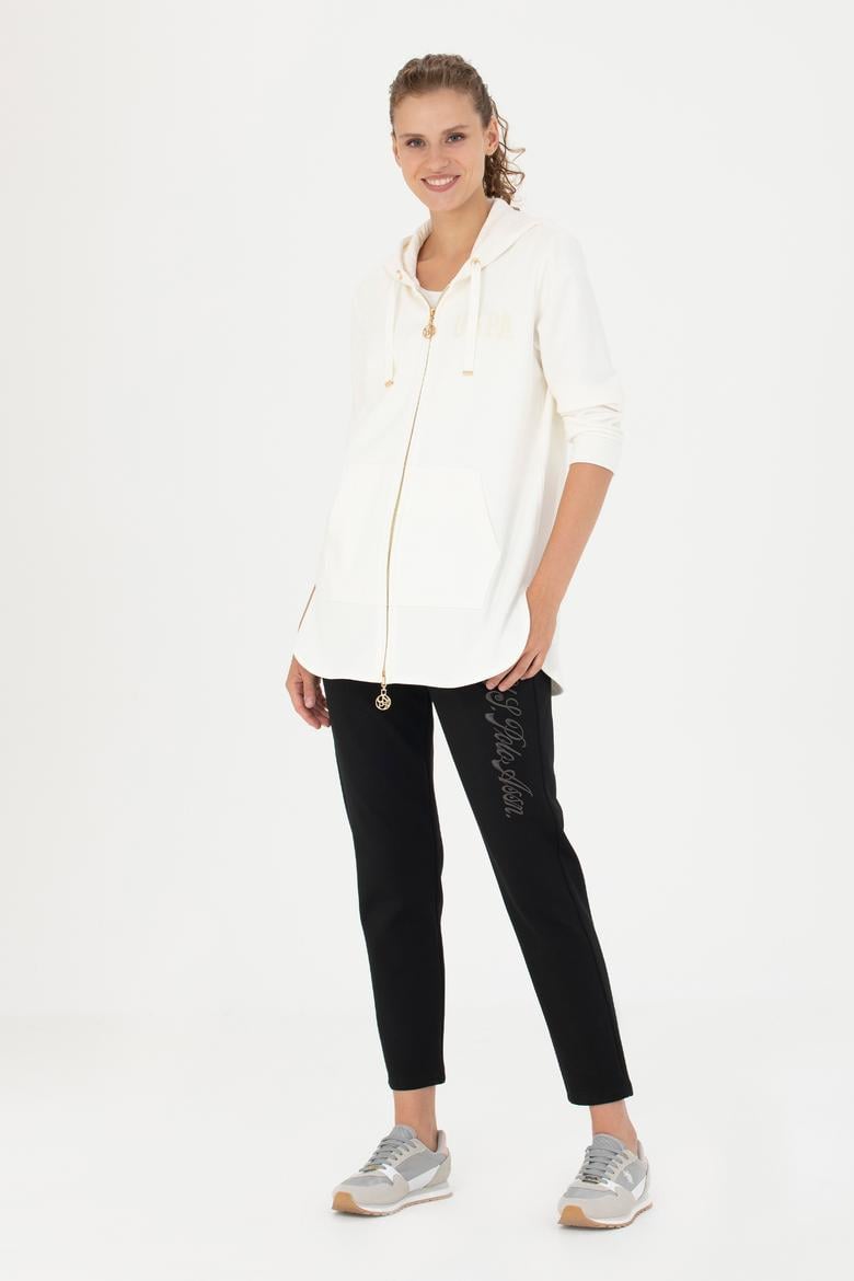 Kadın Ekru Kapüşonlu Sweatshirt - 50273789047