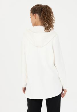 Kadın Ekru Kapüşonlu Sweatshirt - 50273789047