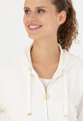 Kadın Ekru Kapüşonlu Sweatshirt - 50273789047