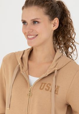 Kadın Kum Kapüşonlu Sweatshirt - 50273789052