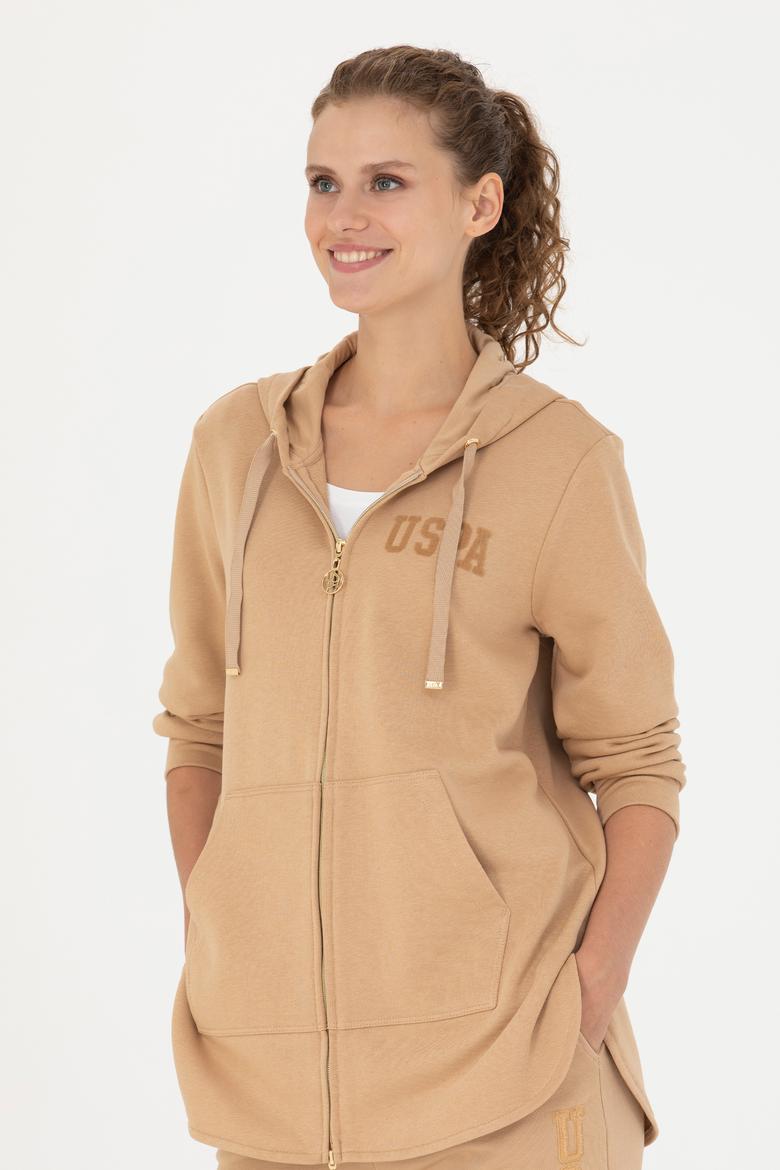 Kadın Kum Kapüşonlu Sweatshirt - 50273789052