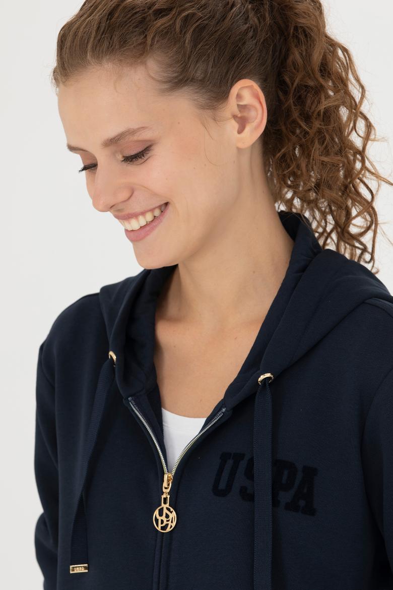 Kadın Lacivert Kapüşonlu Sweatshirt - 50273789004