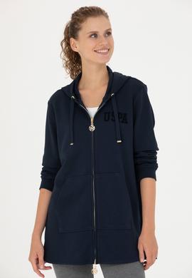 Kadın Lacivert Kapüşonlu Sweatshirt - 50273789004