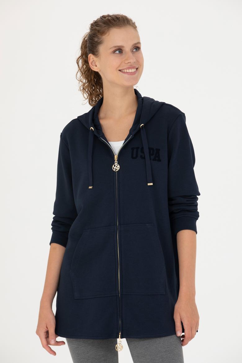 Kadın Lacivert Kapüşonlu Sweatshirt - 50273789004