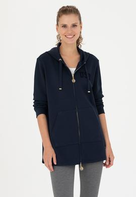 Kadın Lacivert Kapüşonlu Sweatshirt - 50273789004